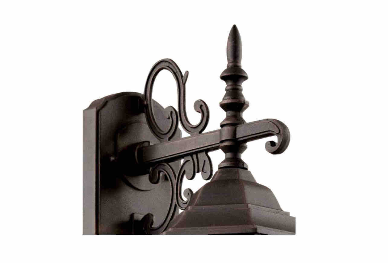Bel Air Lighting Josephine 14 in. 1-Light Rust Outdoor Wall Light Fixture with Clear Glass