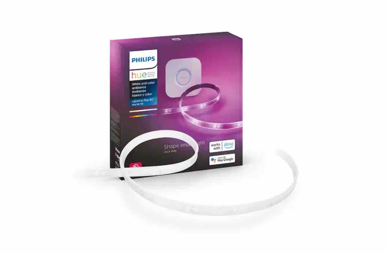 Philips Hue 6.6 ft. LED Smart Color Changing Lightstrip Starter Kit and Hue Bridge (1-Pack)