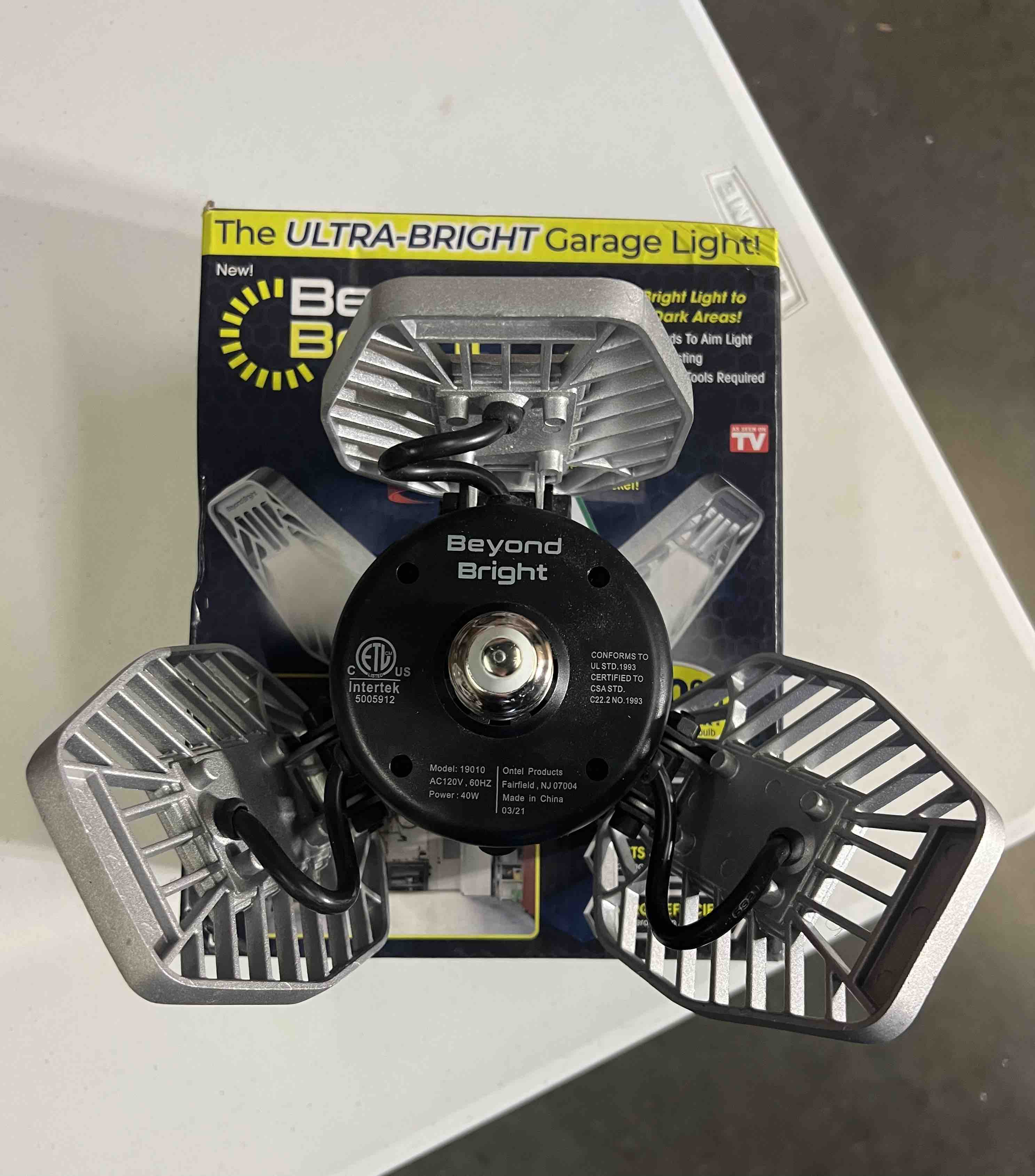 Beyond Bright 3500 Lumens 11.5 in. Single Pole Occupancy LED Flush Mount Garage Light