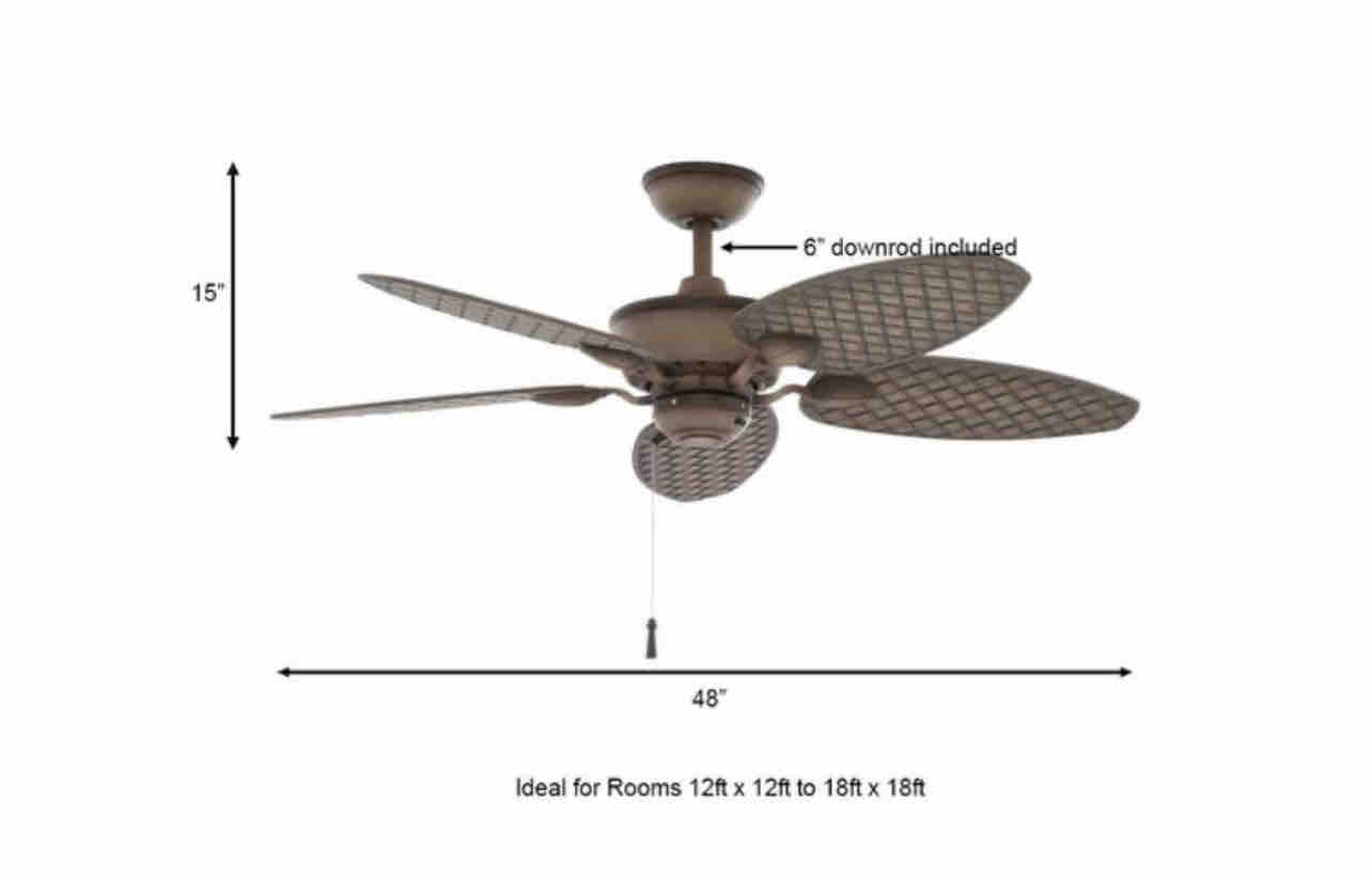 Hampton Bay Largo 48 in. Indoor/Outdoor Weathered Zinc Wet Rated Downrod Ceiling Fan with Reversible Motor