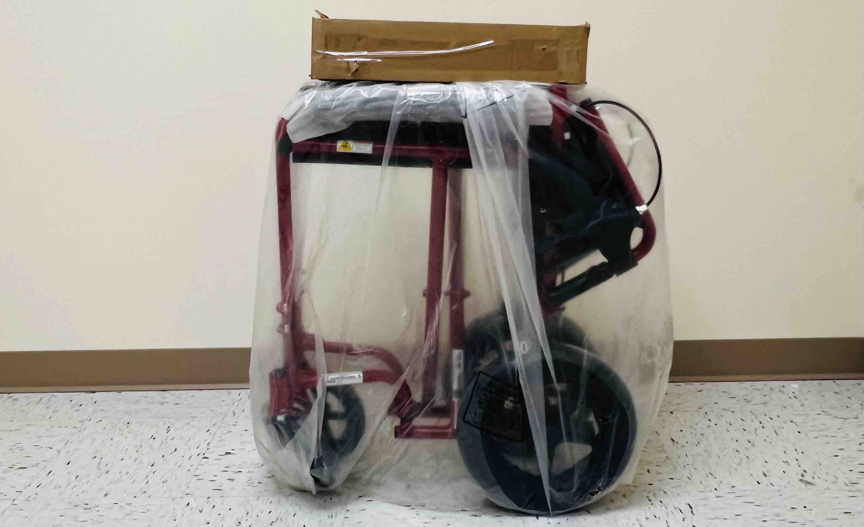 Drive Medical Lightweight Expedition Red Transport Wheelchair with Hand Brakes