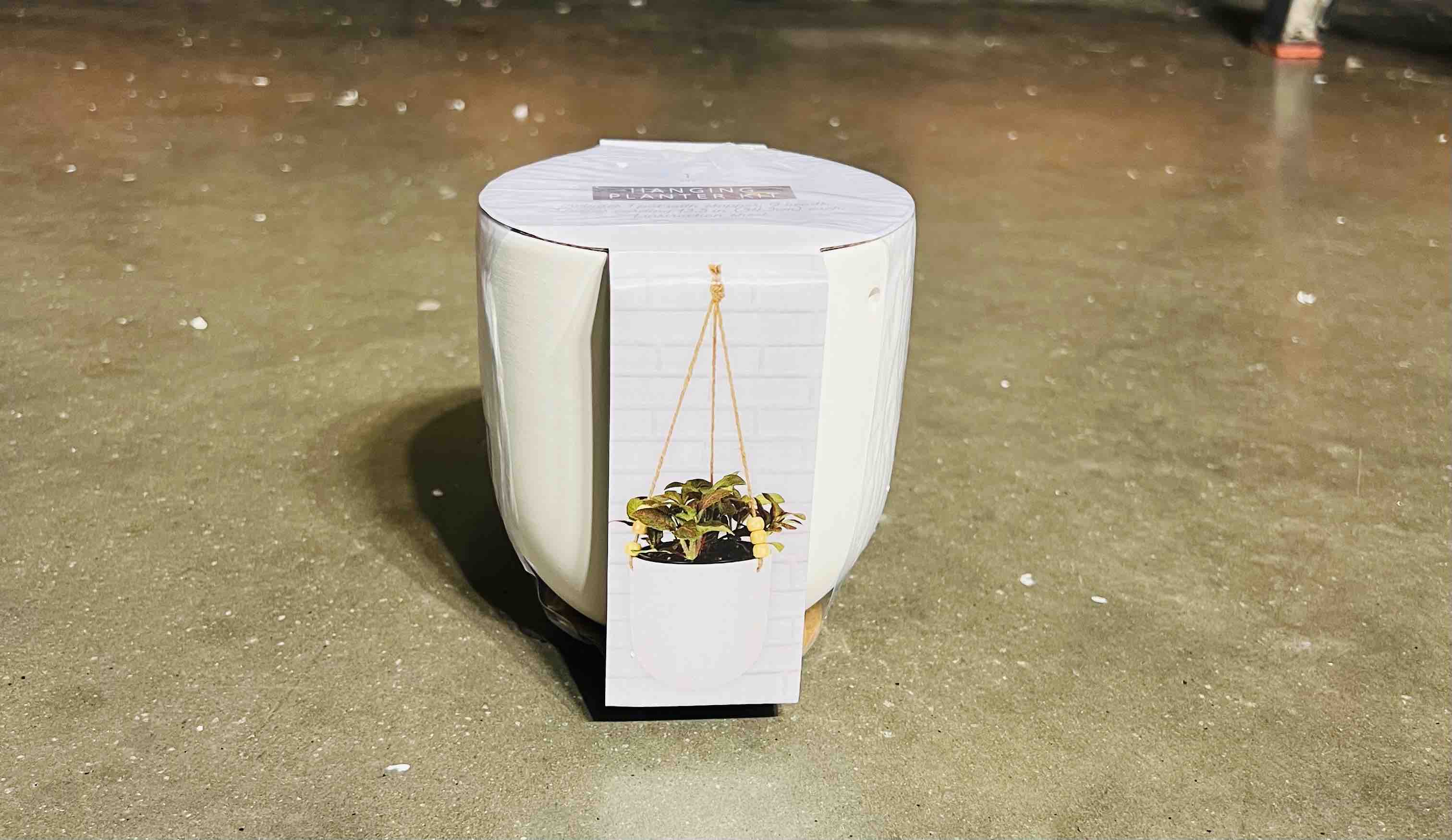 Regent Products White Hanging Planter Kit, Includes 1 Pot With Stopper, 9 Beads, 3 Pieces Cording 13.5 In. Each, 1 Instruction Sheet.