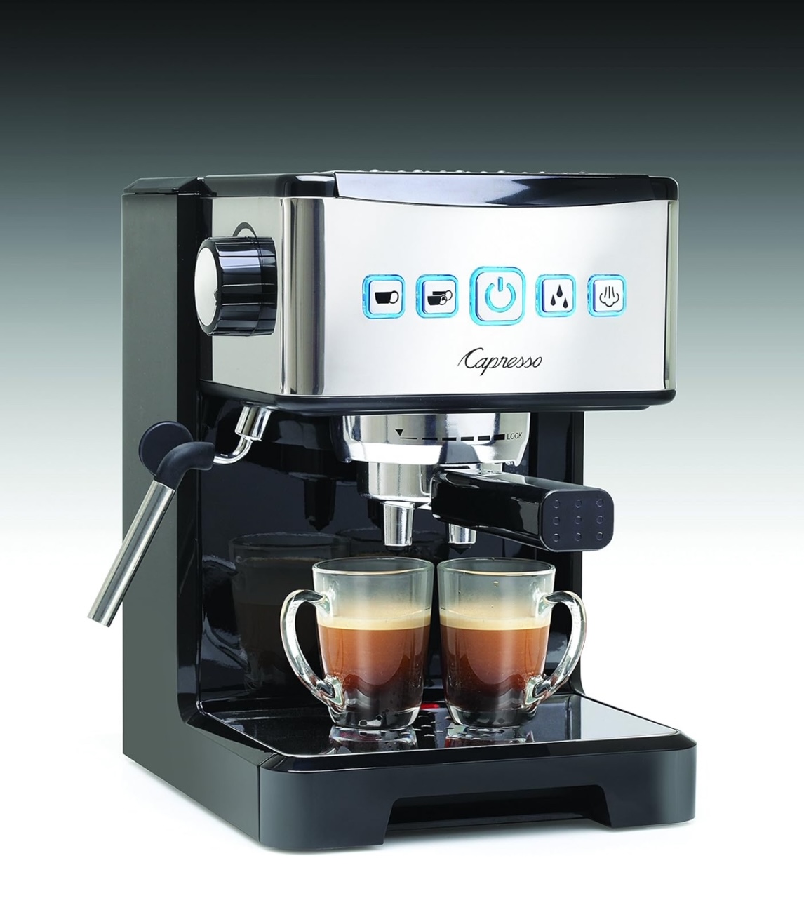 CAPRESSO 124.01 Ultima Pro Programmable Pump Espresso Machine, Black/Stainless Steel