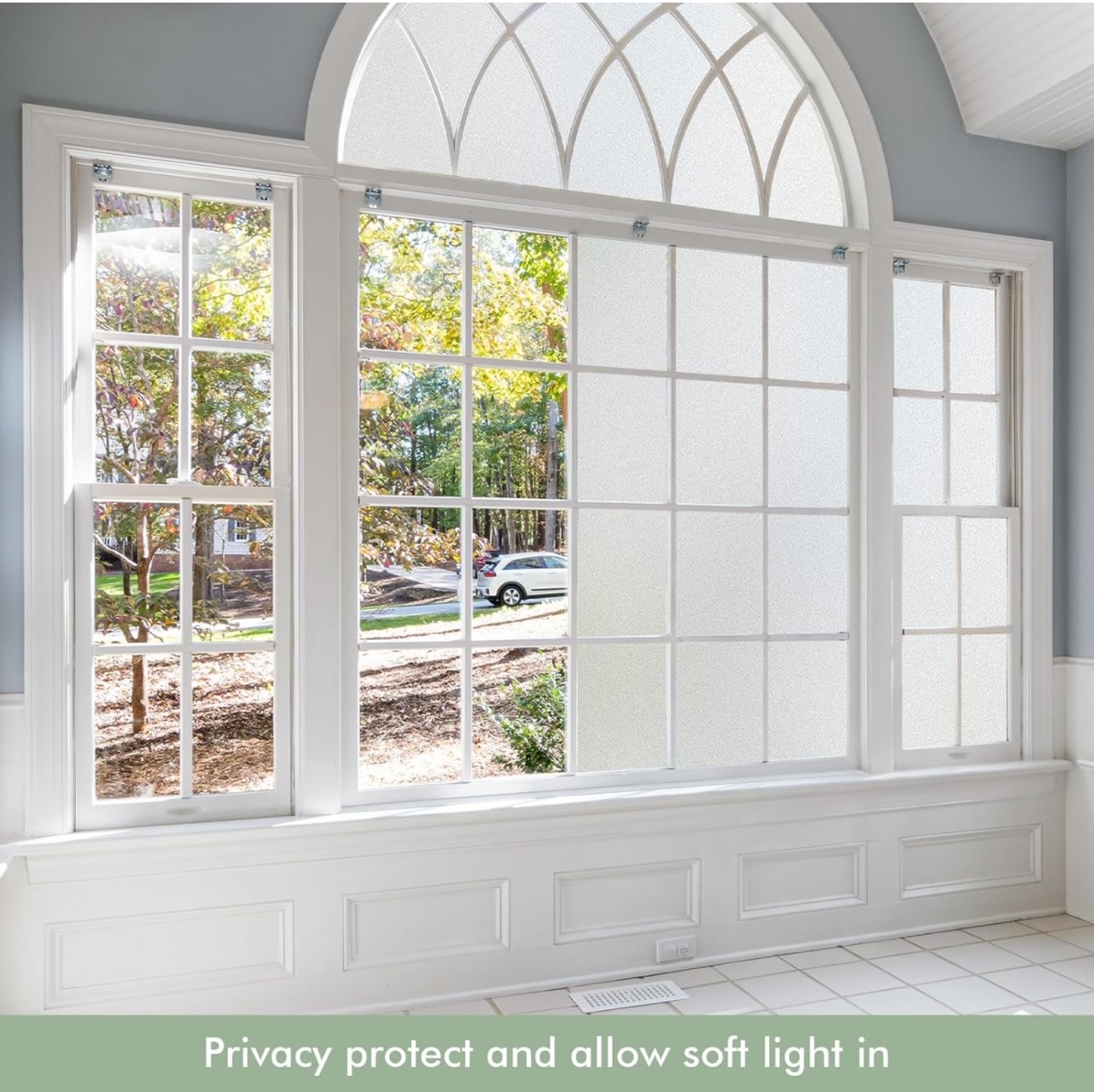 HOMIDEK 29.5"x78.7" Static Cling Removable Frosted Glass Window Tinting Film for Privacy, Sun UV Blocking