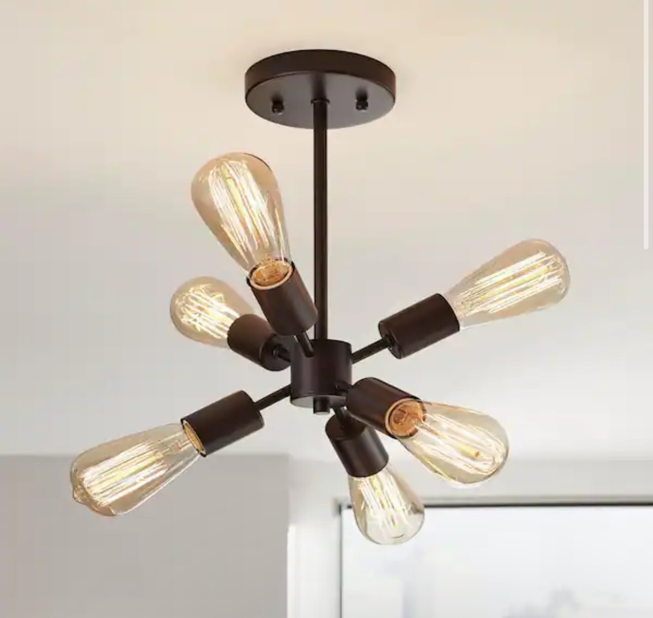 Home Decorator's Collection Leonie 6-Light Bronze Sputnik Semi-Flush Mount