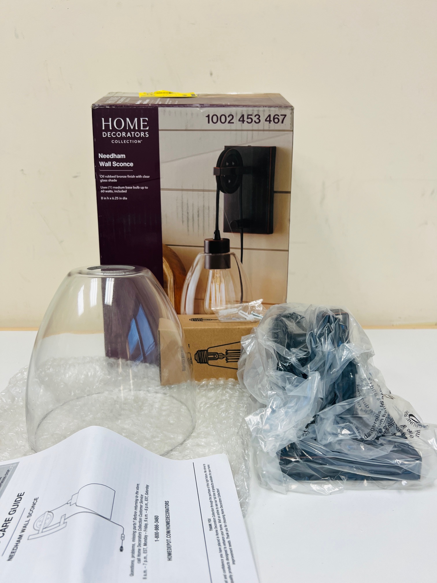 Home Decorator's Collection Needham 1-Light Oil Rubbed Bronze Sconce with Bulb