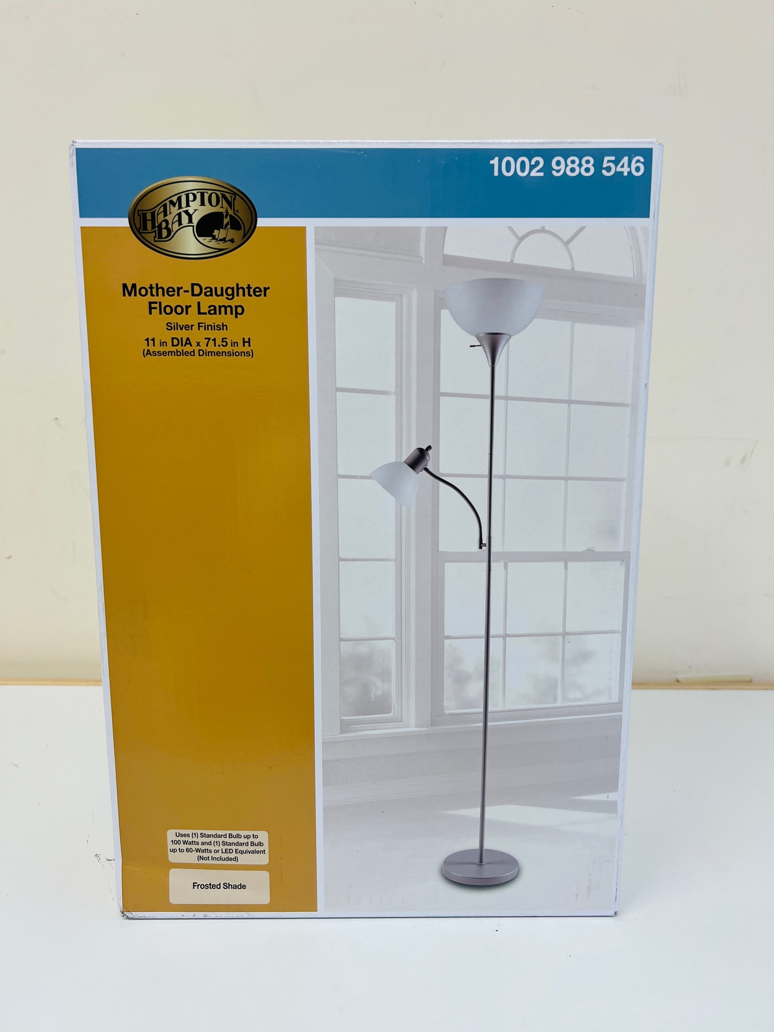 Hampton Bay 71.5" Silver Mother-Daughter Floor Lamp