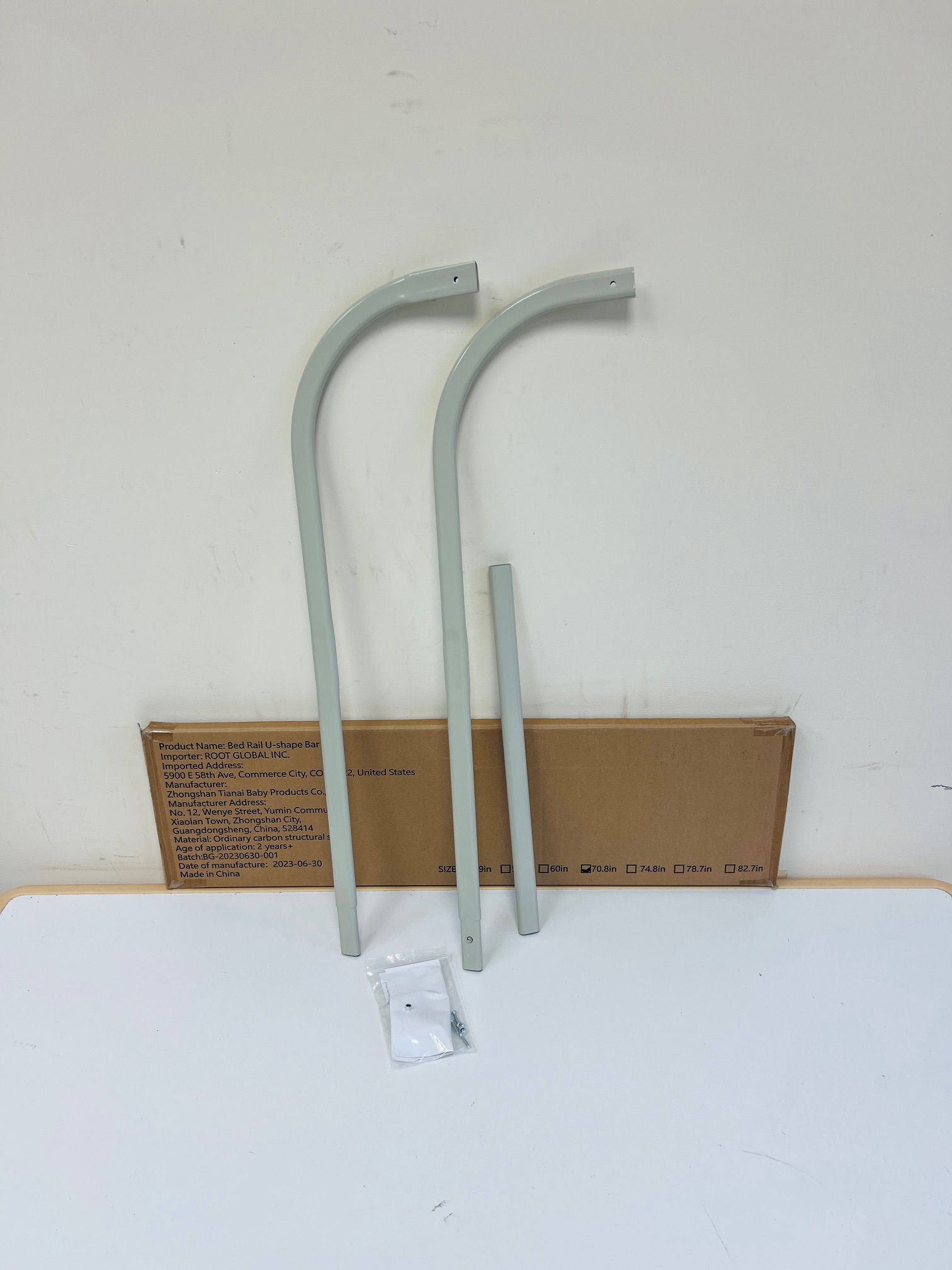 HOMEAL 70.8" Toddler Bed Rail U-Shaped Extended Fixed Bar