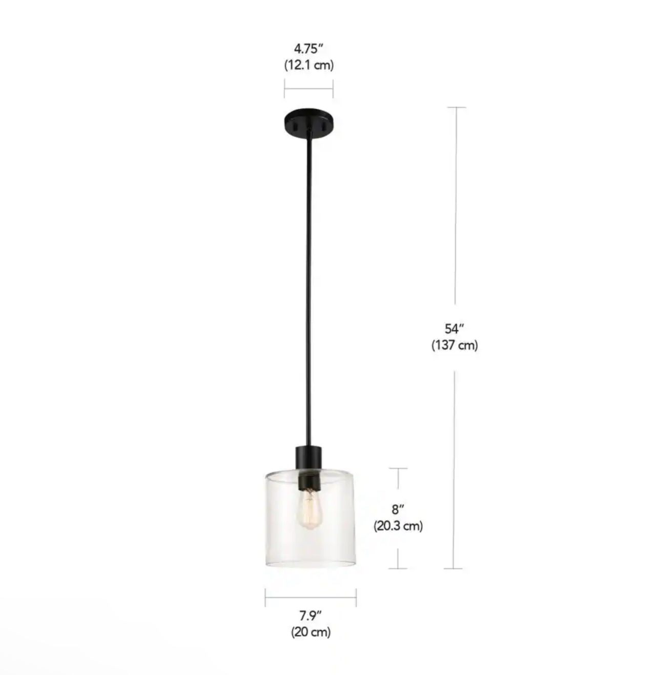 Hampton Bay Sutton Place 1-Light Matte Black Pendant - BRAND NEW