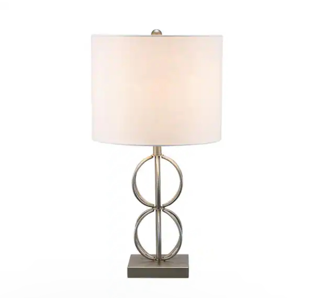Monteaux Lighting 23" 1-Light Table Lamp with Geometric Metal Base, Fabric Lamp Shade