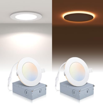 4-Inch LED Smooth Lens Downlight With Plastic Housing And Remote Driver / Junction Box, 830 Lumens, 90 CRI, Field