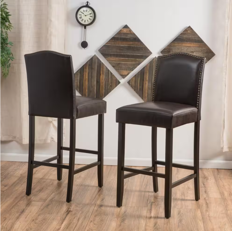 Markson 45 in. Brown Cushioned Bar Stool (Set of 2)