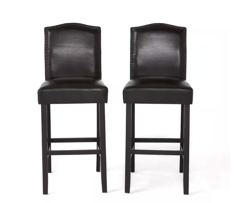 Markson 45 in. Brown Cushioned Bar Stool (Set of 2)