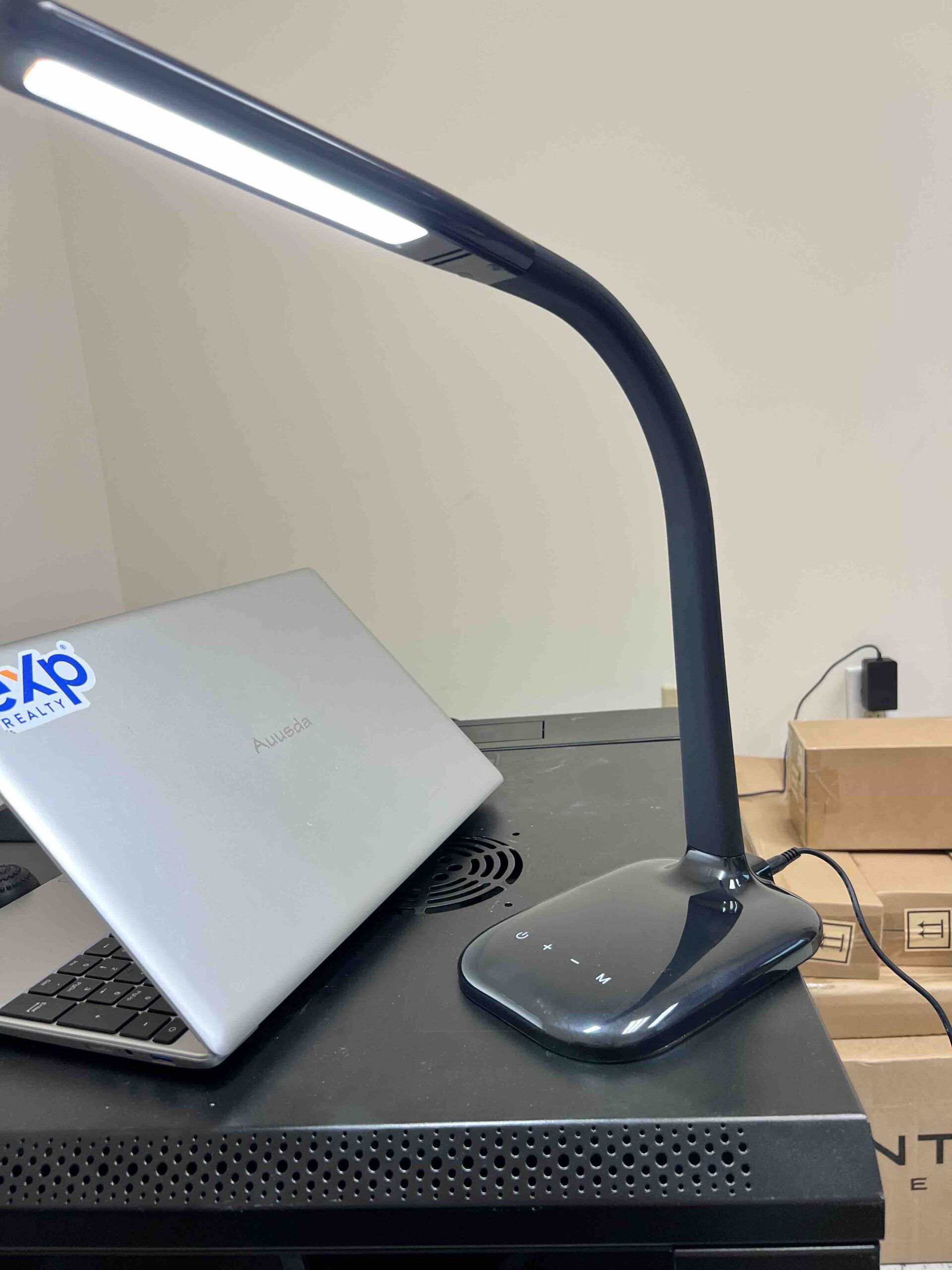 Hampton Bay 24 in. Black LED Desk Lamp with Advanced Control Features