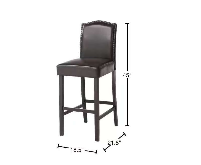 Markson 45 in. Brown Cushioned Bar Stool (Set of 2)