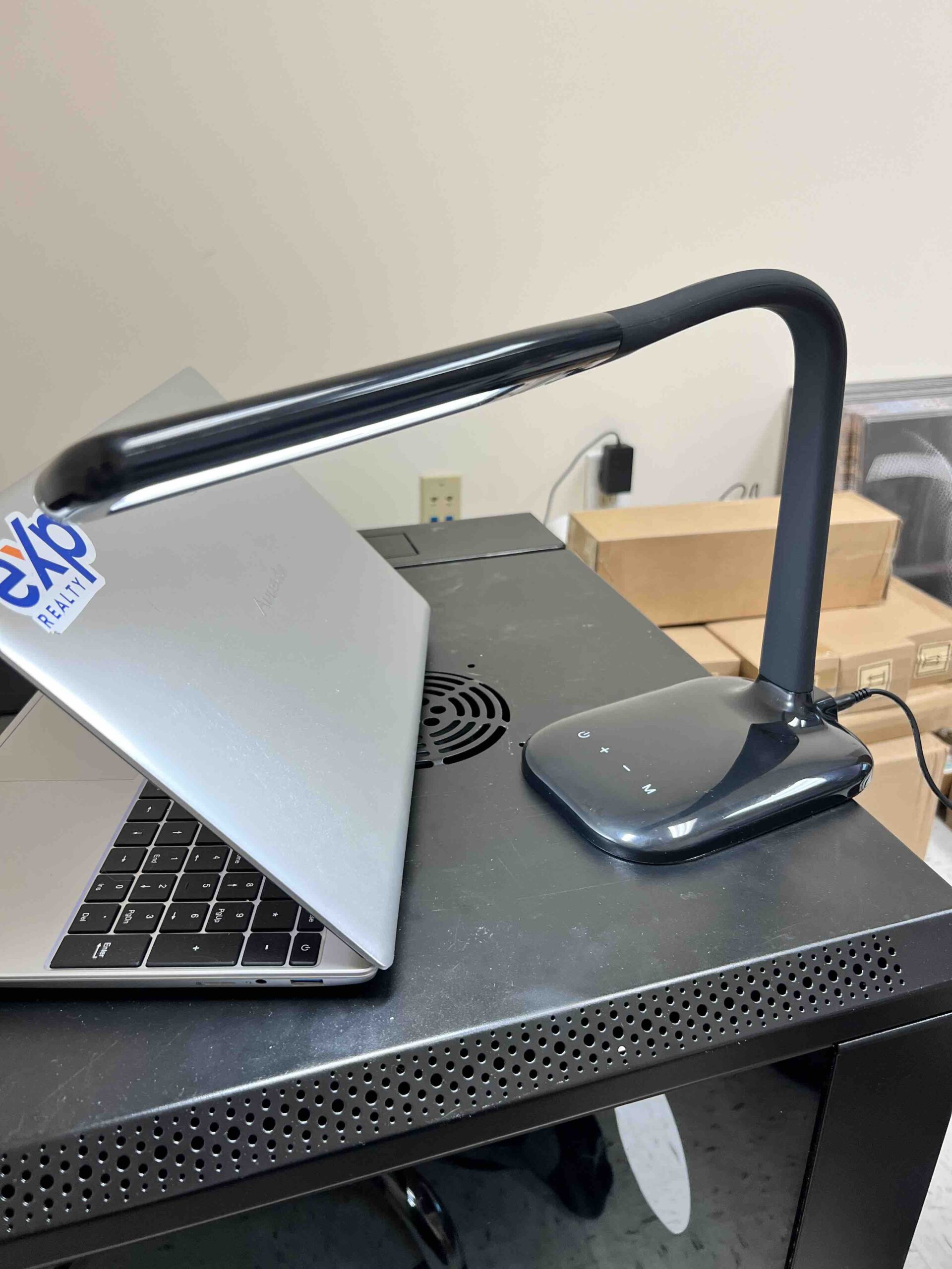 Hampton Bay 24 in. Black LED Desk Lamp with Advanced Control Features