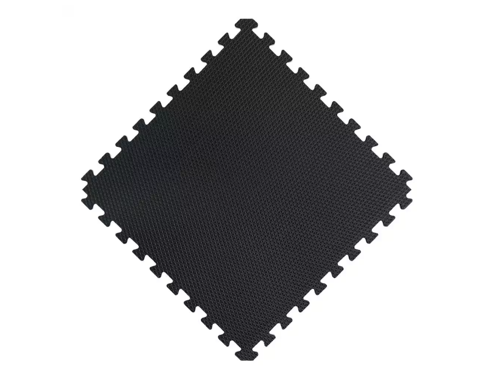 Reversible Dark Walnut/Black Faux Wood 24 in. x 24 in. x 0.47 in. Foam Mats (4-Pack)