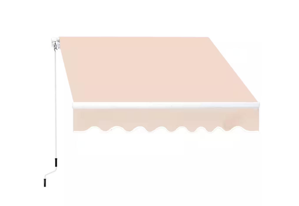 10 ft. W x 8 ft. L Manual Patio Retractable Awnings in Beige