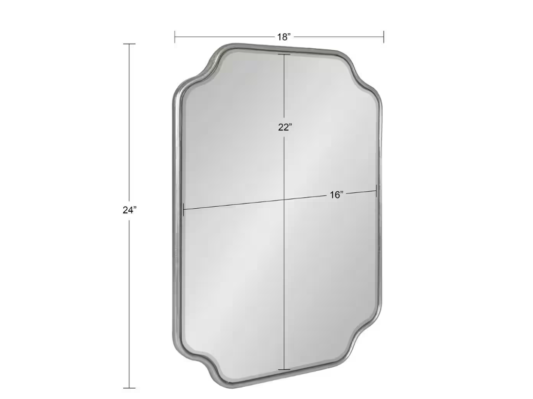 Plumley Scalloped 24 in. H x 18 in. W Glam Irregular Framed Silver Wall Mirror