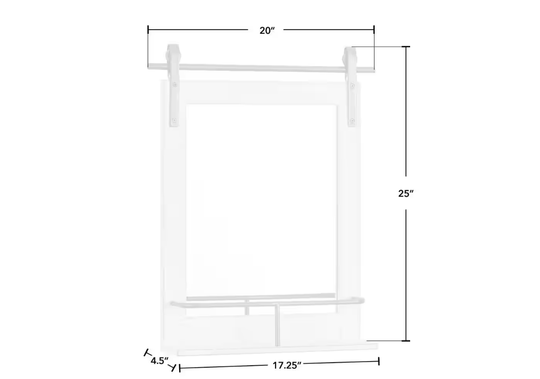 Medium Rectangle Rustic White Classic Mirror (25 in. H x 20 in. W)