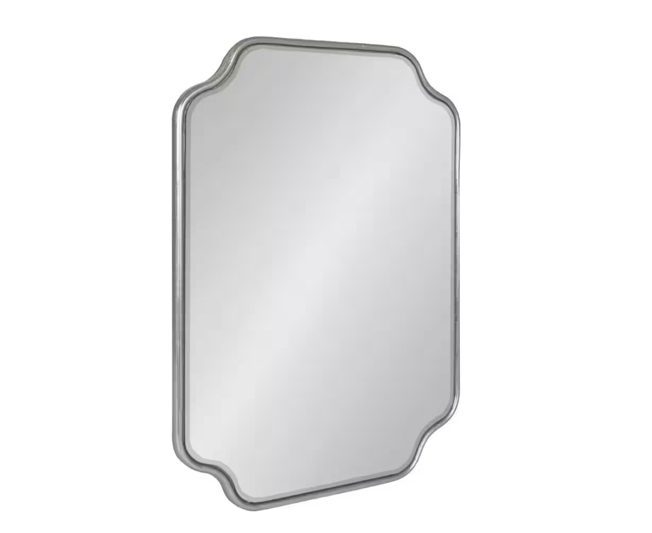 Plumley Scalloped 24 in. H x 18 in. W Glam Irregular Framed Silver Wall Mirror