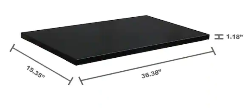 2-Pack Steel Shelf Set in Black (36 in. W x 15 in. D) for Ready-to-Assemble 36 in. Freestanding Garage Cabinet