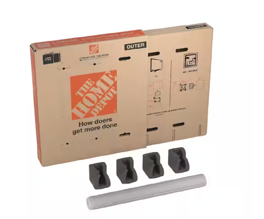 37.5 in. L x 6 in. W x 41 in. D Heavy Duty Large Adjustable TV Box and Picture Moving Box (2-Pack)