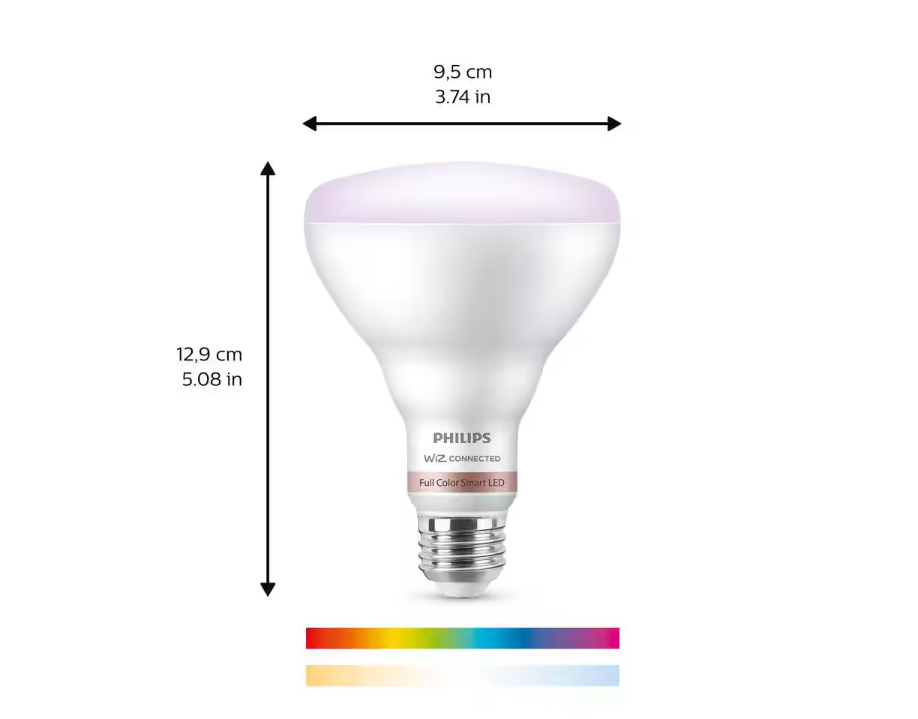 65-Watt Equivalent BR30 LED Smart Wi-Fi Philips - Color Changing Light Bulb Powered by WiZ with Bluetooth (1-Pack)