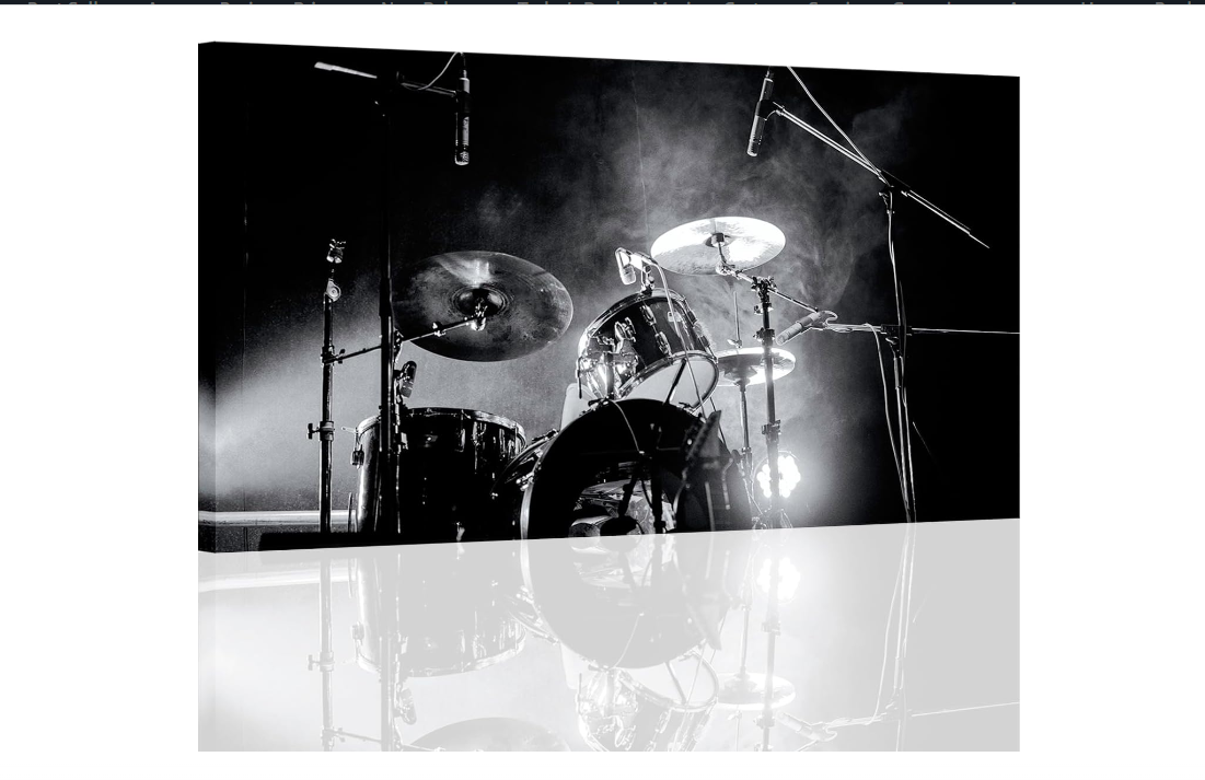 DuoBaorom Large Black and White Music Canvas Wall Art Shelf Drum Set Musical Instruments Theme Picture Print for Bedroom Living Room Ready to Hang 20x36inch