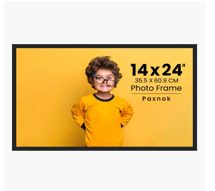 Black 14x24 Picture Frame, High Definition Plexiglass Display 24x14 Big Frame with Hanging Hardware|Horizontal and Vertical Wall Hanging Option Suitable for Photos, Artworks, Posters (1,14x24)