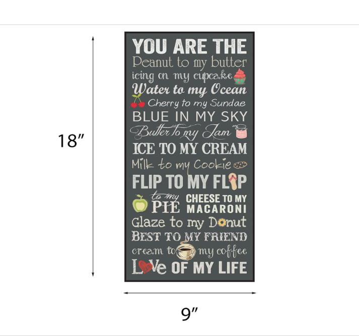 P. Graham Dunn You are The Peanut to My Butter Love of My Life 18 x 9 Wood Wall Plaque Sign