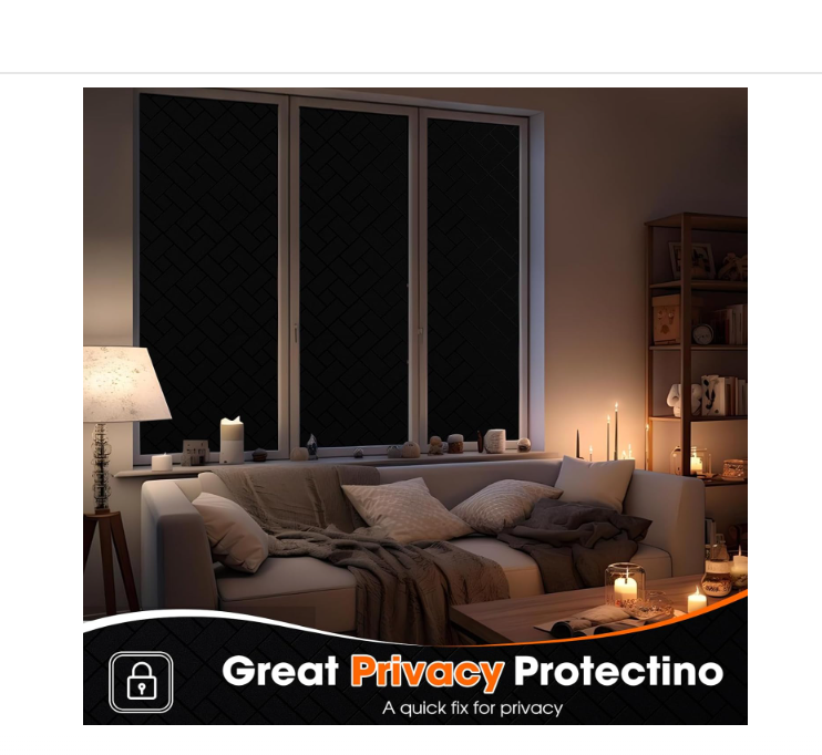 Coavas Total Blackout Window Film 100% Light Sun Blocking Window Covering Darkening Privacy Heat Control Static Cling Removable No Glue Anti Glare Reflective Film for Home,35.4 x 78.7 inches