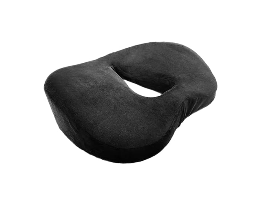Ergonomic Seat Cushion, Office Chair, Car Seat Cushions, Extra Think Memory Foam Butt Pillow for Sciatica, Tailbone, Coccyx, Back Pain Relief – Washable Gray n Black Covers