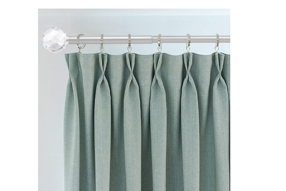 knobelite (4 Pack) Satin Nickel 3/4" Standard Decorative Curtain Rod for Windows 28 to 48 inch, Adjustable Window Single Curtain Rod Set with Acrylic Ball Finials, Home Curtains Rod and Finial Set