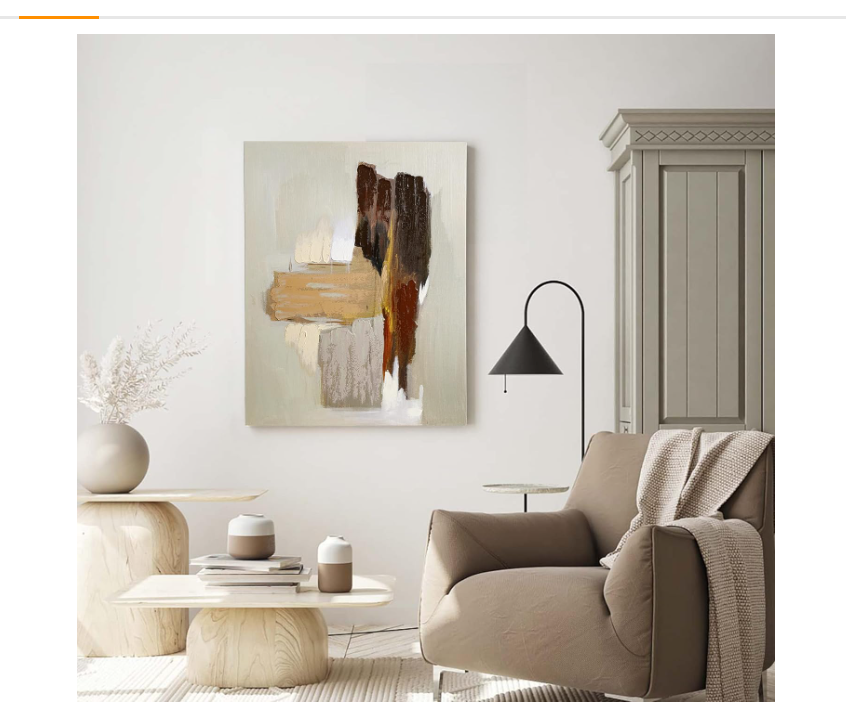 ArtbyHannah 24x32 Inch Vertical Abstract Paintings Wall Art, Textured Grey Beige Canvas for Modern Living Room Bedroom Fall Decor Hand-Painted 3D Artwork