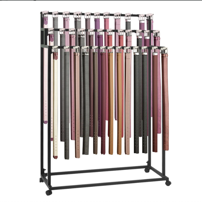 Floor Mounted Belt Hanger Belt Rack with 39 Hooks Floor Retail Tie Rack Organizer Space Saving Metal Retail Tie Rack Hanger Organize free-standing Belt Rack
