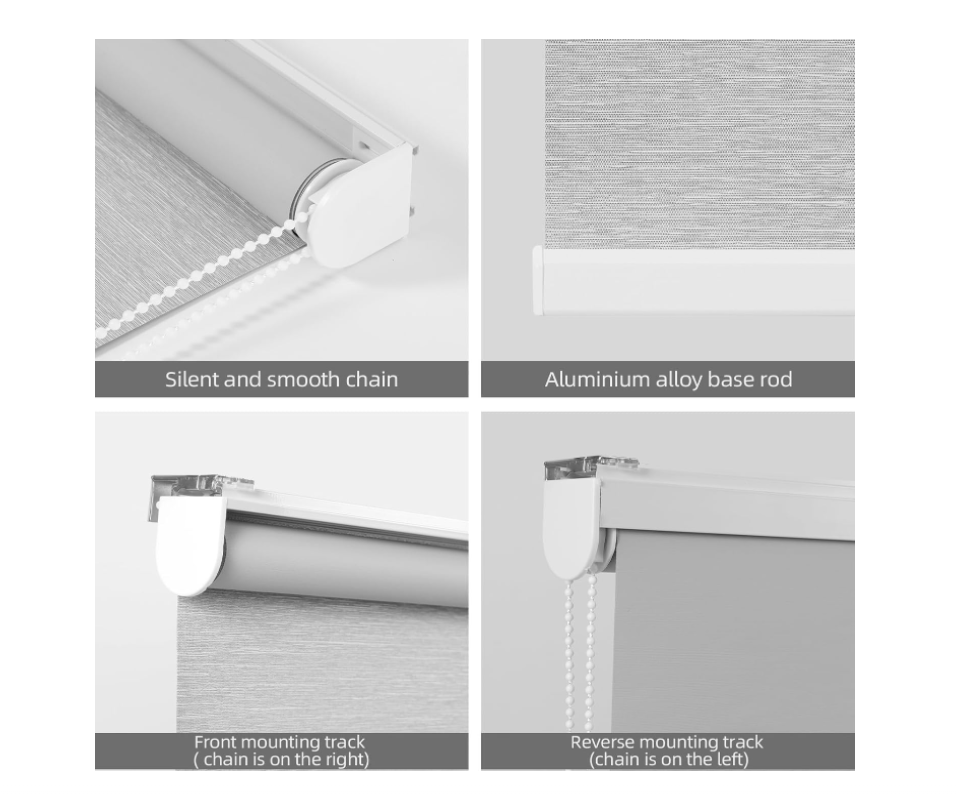 RED GRAPES Roller Window Shades,100% Blackout,UV Protection,Window Shade with Thermal Insulated,Corded Roller Blinds for Home Office Living Room Easy to Install(28" W x 72" H, Grey)