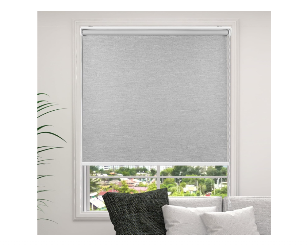 RED GRAPES Roller Window Shades,100% Blackout,UV Protection,Window Shade with Thermal Insulated,Corded Roller Blinds for Home Office Living Room Easy to Install(28" W x 72" H, Grey)
