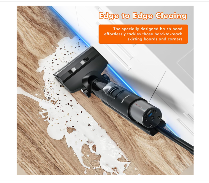 Tosima Wet-Dry Vacuum Cleaner, Cordless Vacuum Mop, Lightweight & Long Run Time, Great for Sticky Messes and Pet Hair (H1 Pro)