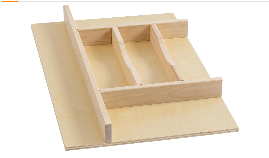 WelFurGeer Silverware Drawer Organizer Tray, Utensil Organizer for Kitchen Drawers, Wood Cutlery Tray Organizer in Drawer, Flatware Drawer Organizer for Flatware, Knives in Kitchen (Natural)