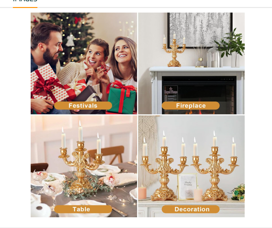 Gorgeous Home Decoration Candlestick Candle Holders (2, Golden)