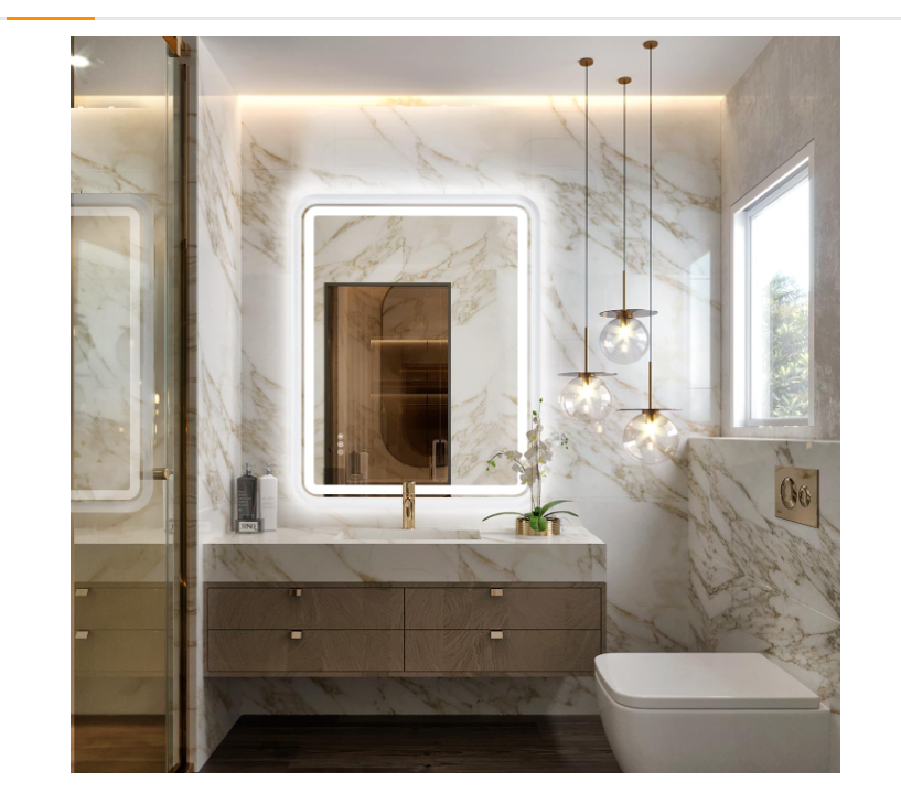 ANDY STAR 32x40'' LED Bathroom Mirror for Wall, Rounded Lighted Bathroom Mirror RGB Backlit and Frontlit Anti-Fog Dimmable Memory, Lighted Vanity Mirror Wall Mounted, CRI>90, White Metal Frame