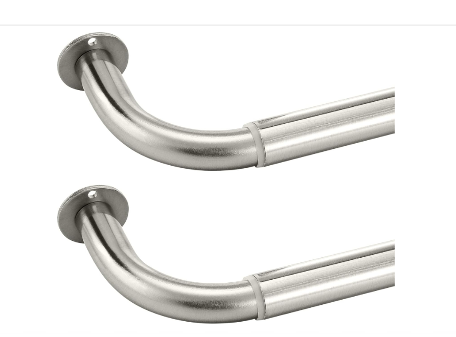 ZYRW Wrap Around Tension Nickel Curtain Rod - 2 pack