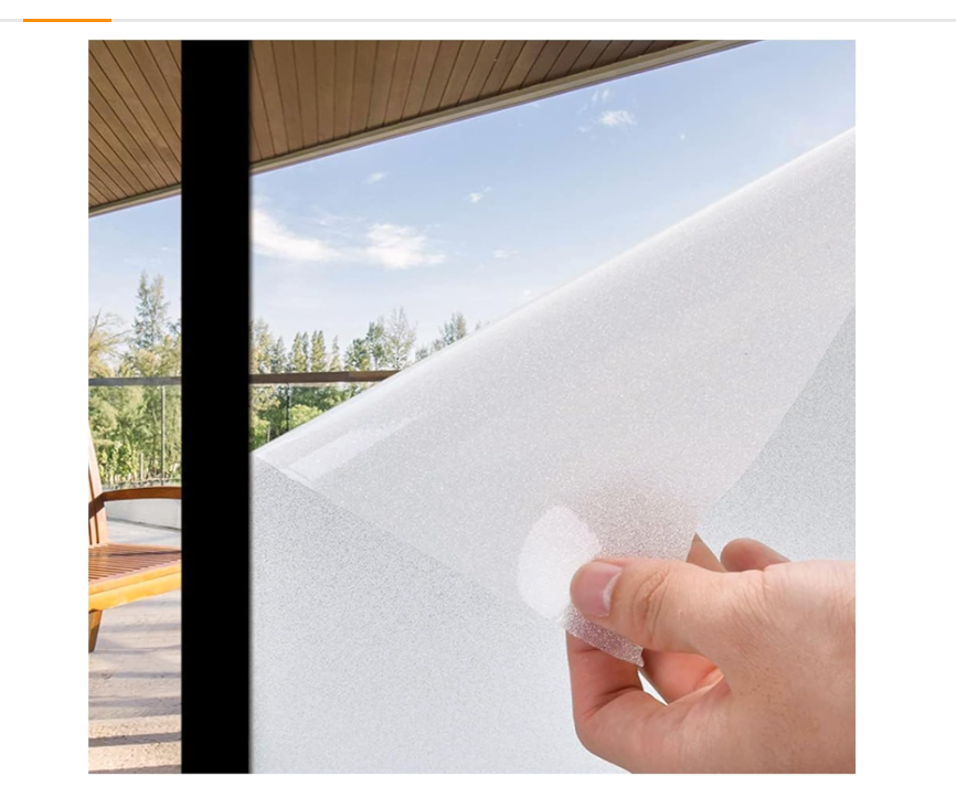 Coavas Window Privacy Film Frosted Glass Window Film Stained Glass Window Film Bathroom Window Frosting Film Day and Night Privacy Heat Blocking Non-Adhesive Window Covering for Home Office 23.6x78.7