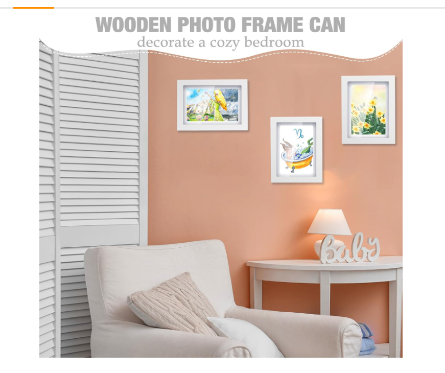 Pinkunn 8 Packs Kids Art Frame, 8 x 11.5 Inch White Kid Artwork Picture Frame Display with Acrylic Plate and Hook Magnetic Front Opening Changeable Wood Picture Frame for Drawing Artwork Art Project