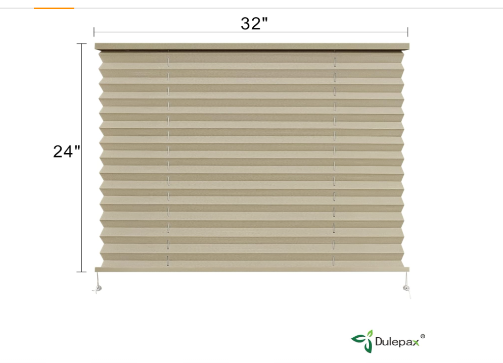 Dulepax RV Blinds,RV Pleated Shades,RV Blinds Pleated Shades, 32" W x 24" L Cappuccino RV Window Shades,Camper Blinds,RV Window Blinds for RV Camper Travel Trailers Motorhome's Window