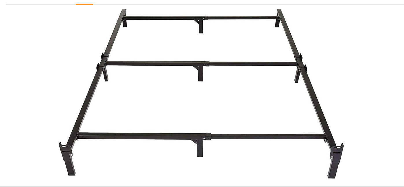 Amazon Basics Metal Bed Frame, 9-Leg Base for Box Spring and Mattress, Full, Tool-Free Easy Assembly, Black, 74.5" L x 53.5" W x 7" H Visit the Amazon Basics Store