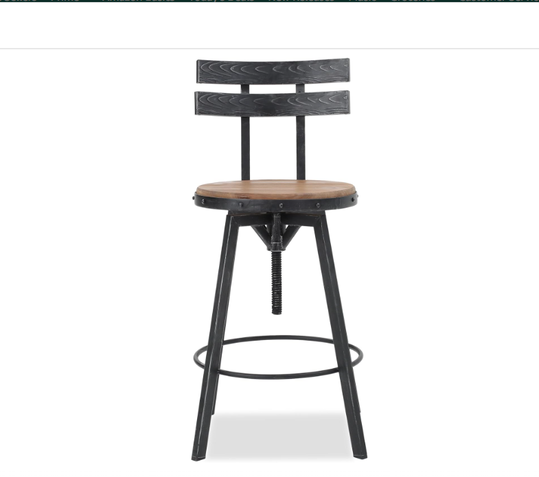 Christopher Knight Home Alanis Firwood Barstool, 39", Black Brush Silver