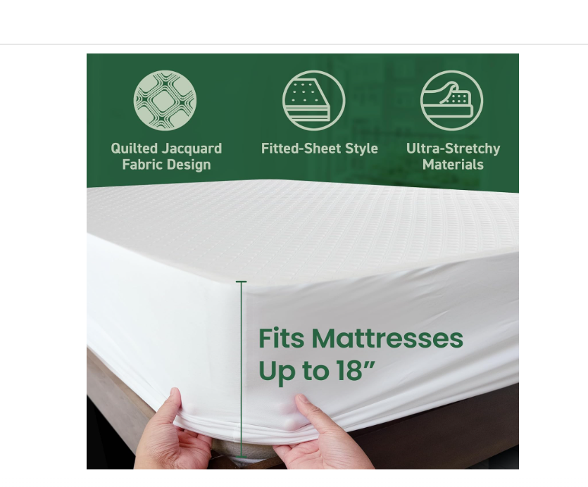 SafeRest Sleepure 100% Waterproof Twin Size Quilted Mattress Protector - Viscose Derived from Bamboo - Fitted with Stretchable Pockets - Machine Washable Cotton Mattress Cover for Bed