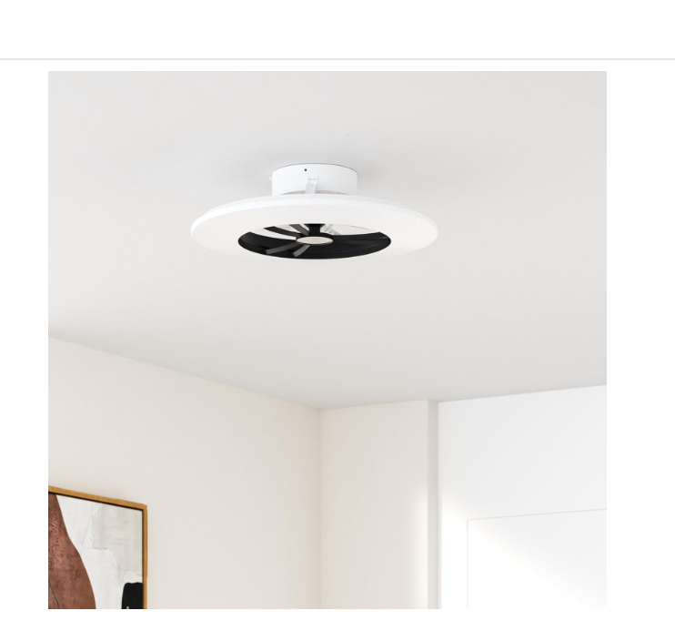 Orison RGB Ceiling Fans with Lights, 23'' Low Profile Ceiling Fan with Light and Remote, Smart Ceiling Fans with 8 blades, Compatible with Alexa, Google Home and App Controlled (Black)